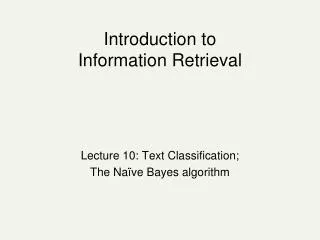 introduction to information retrieval