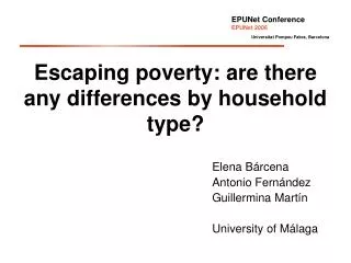 Escaping poverty: are there any differences by household type?