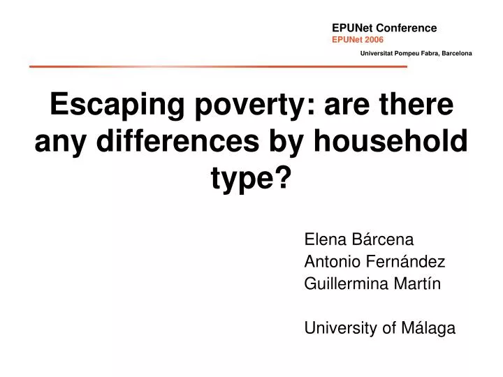 escaping poverty are there any differences by household type