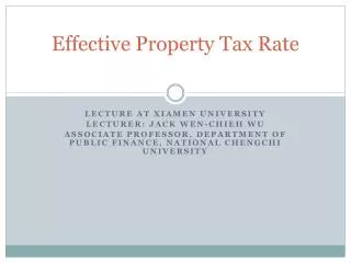 Effective Property Tax Rate