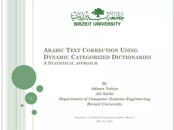 arabic text correction using dynamic categorized dictionaries a statistical approach