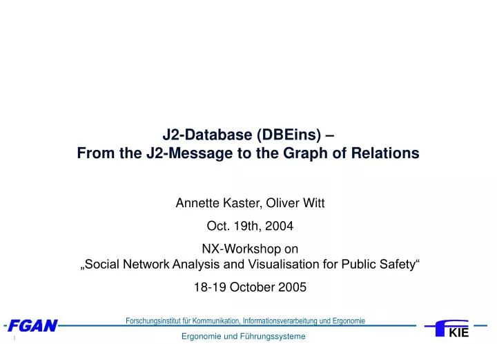 j2 database dbeins from the j2 message to the graph of relations