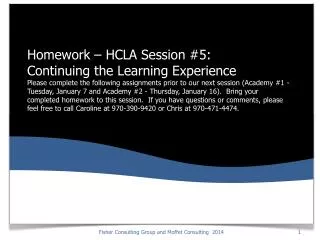 Homework: Recap of HCLA Session Four