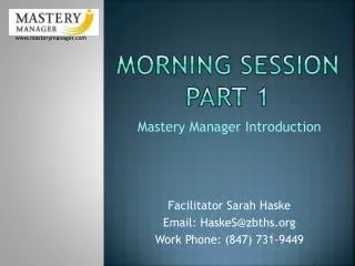 Morning Session Part 1