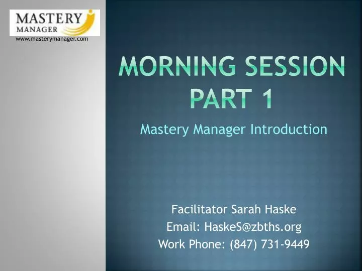 morning session part 1