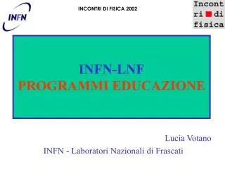 infn lnf programmi educazione