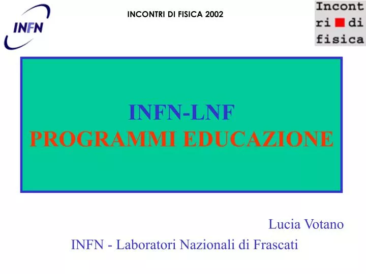 infn lnf programmi educazione