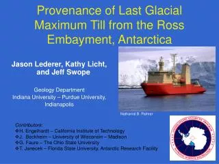 Provenance of Last Glacial Maximum Till from the Ross Embayment, Antarctica