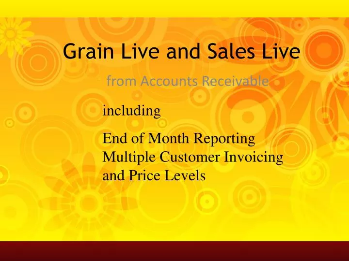 grain live and sales live