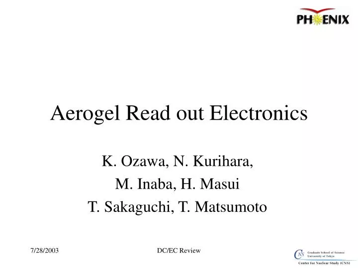 aerogel read out electronics