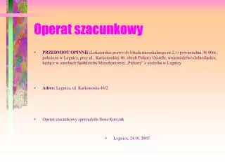 operat szacunkowy