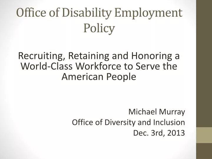 office of disability employment policy