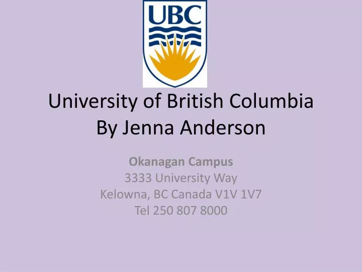 university of british columbia by jenna anderson