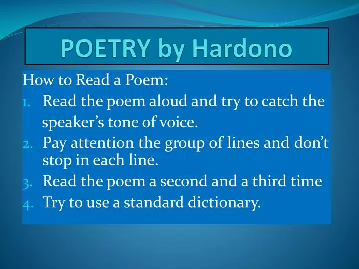 poetry by hardono