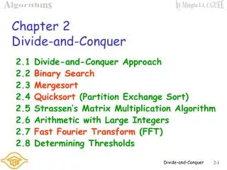 Chapter 2 Divide-and-Conquer