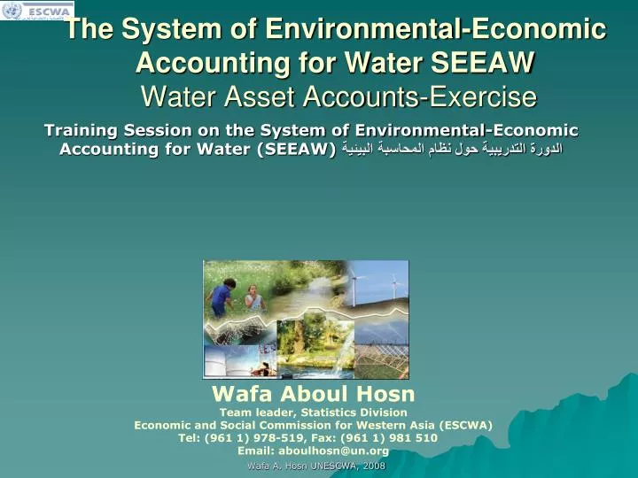 the system of environmental economic accounting for water seeaw water asset accounts exercise
