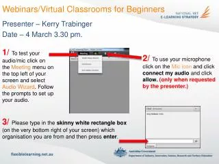Webinars/Virtual Classrooms for Beginners