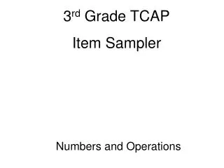 3 rd Grade TCAP Item Sampler