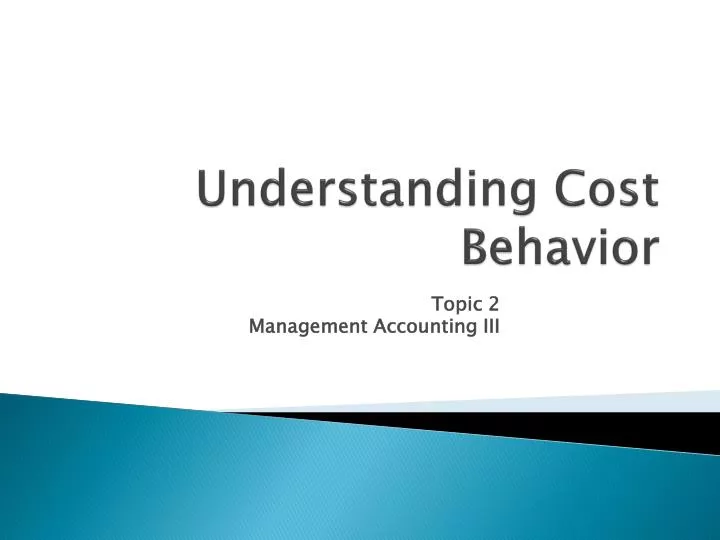 understanding cost behavior