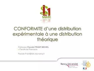 conformite d une distribution exp rimentale une distribution th orique