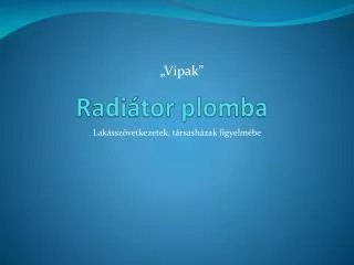 radi tor plomba