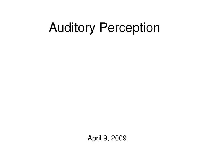 auditory perception