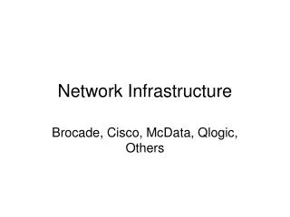 Network Infrastructure