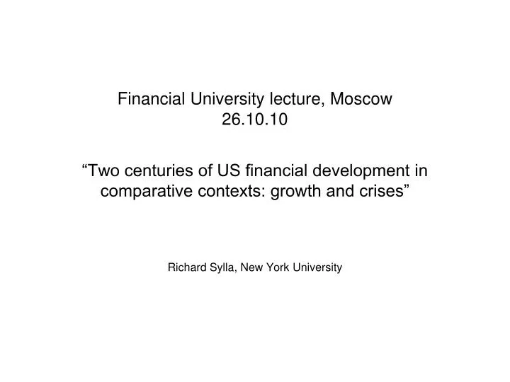 financial university lecture moscow 26 10 10