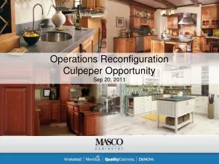 Operations Reconfiguration Culpeper Opportunity Sep 20, 2011