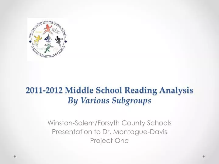 2011 2012 middle school reading analysis by various subgroups