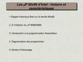l es m p 80x86 d intel histoire et caract ristiques