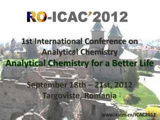 1st International Conference on Analytical Chemistry Analytical Chemistry for a Better Life