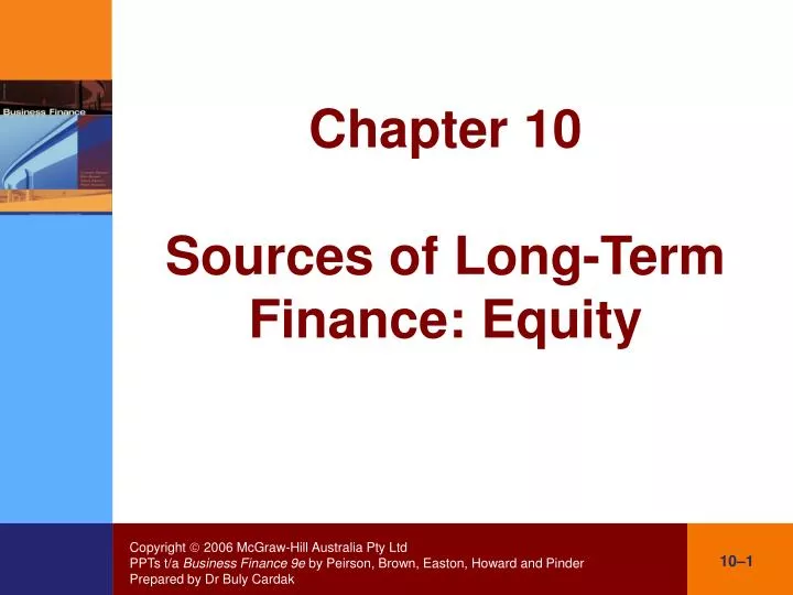 chapter 10 sources of long term finance equity