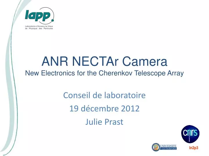 anr nectar camera new electronics for the cherenkov telescope array