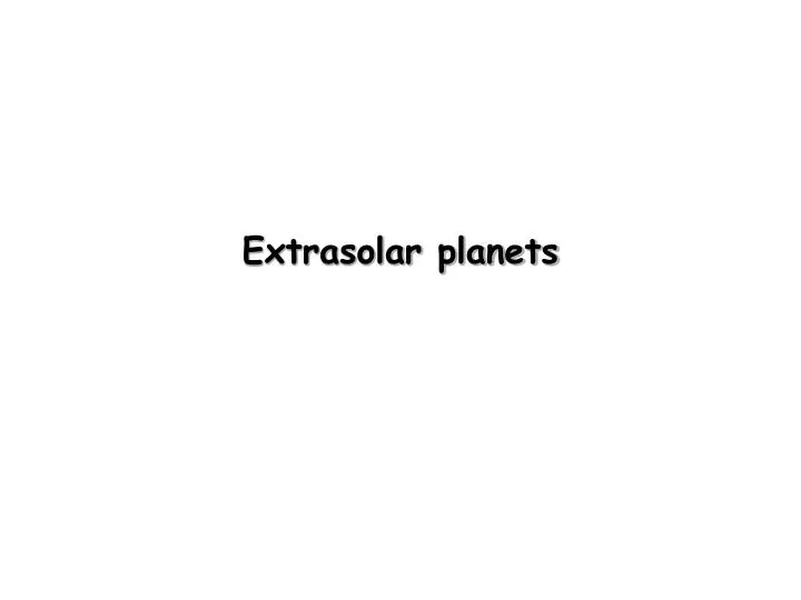 extrasolar planets
