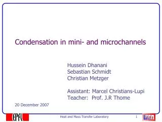 Condensation in mini- and microchannels