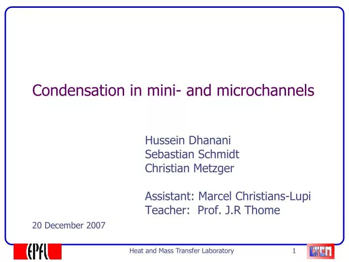 condensation in mini and microchannels
