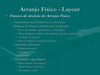 arranjo f sico layout