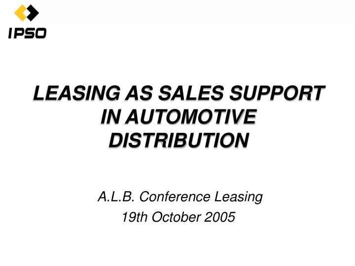 leasing as sales support in automotive distribution