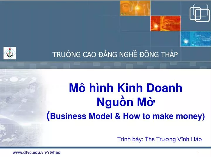 m h nh kinh doanh ngu n m business model how to make money