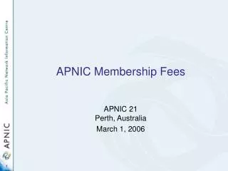 APNIC Membership Fees