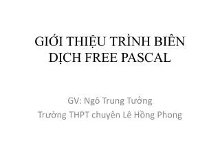 gi i thi u tr nh bi n d ch free pascal