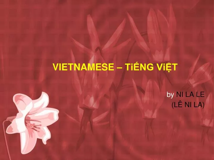 PPT - VIETNAMESE – TiẾNG ViỆT PowerPoint Presentation, Free Download ...