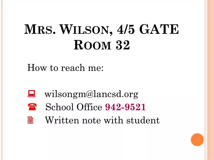 mrs wilson 4 5 gate room 32