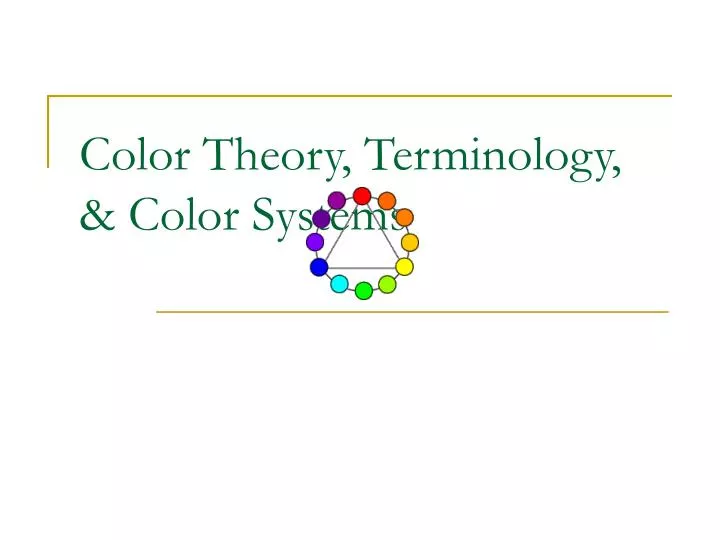 color theory terminology color systems
