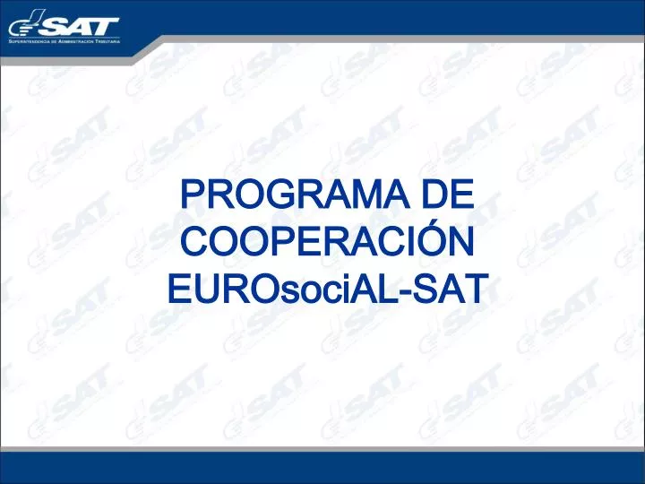 programa de cooperaci n eurosocial sat