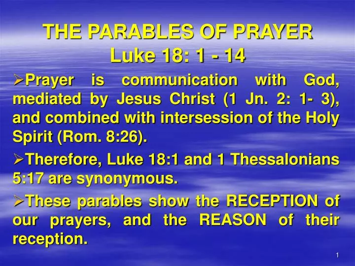 the parables of prayer luke 18 1 14