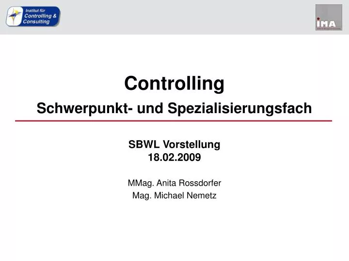 controlling schwerpunkt und spezialisierungsfach