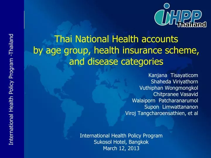 thai national health accounts by age group health insurance scheme and disease categories
