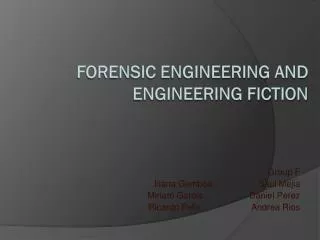 Forensic Engineering and Engineering Fiction